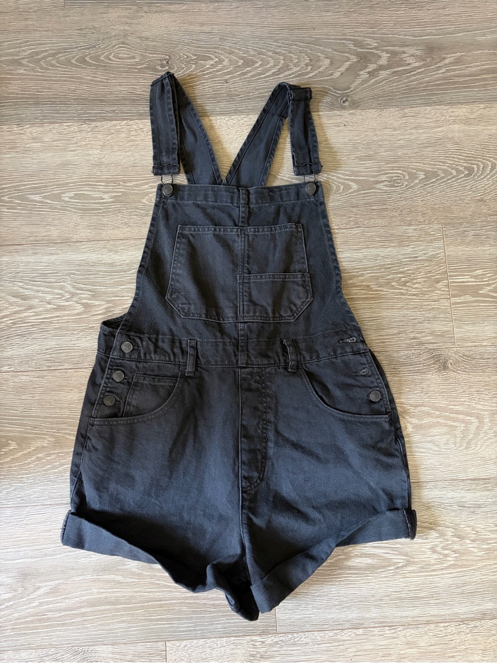 Free People We the Free Ziggy Black Denim Shortall - Women Sz M